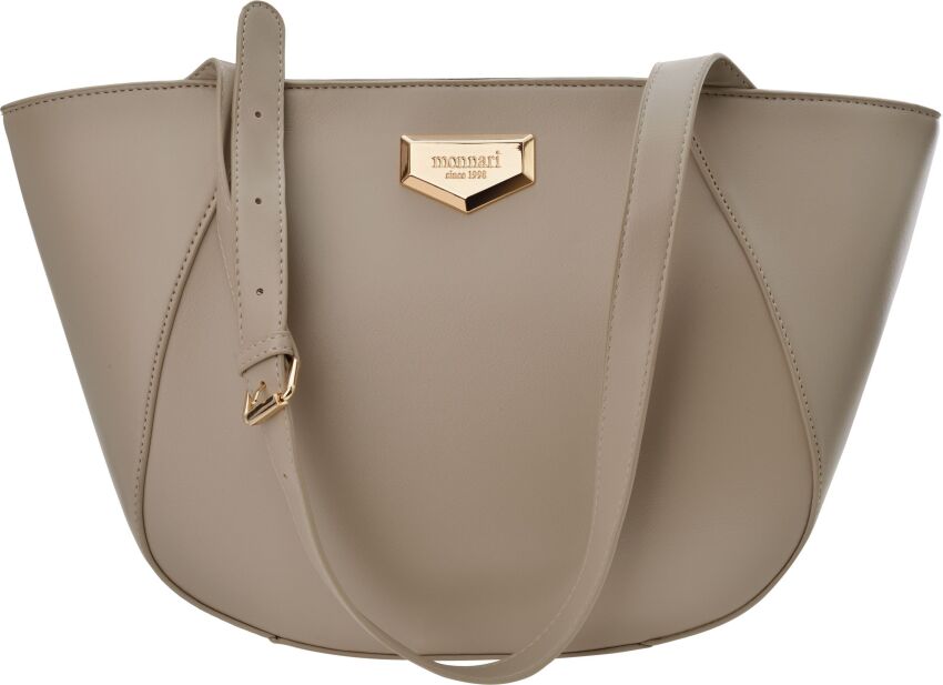 Monnari torba damska na rączkach shopper łódka klasyczna torebka aktówka - taupe
