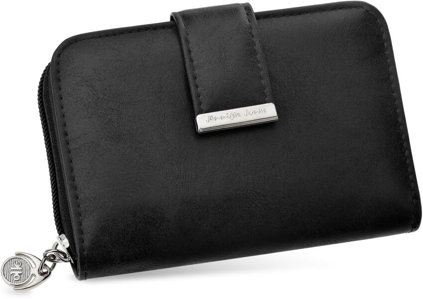 Pojemny portfel damski z miękkiej skóry eko rozkładany na prezent - czarny