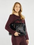 Monnari lakierowana torba damska na laptopa elegancka aktówka torebka biurowa - czarna - 6