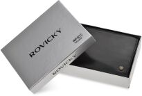 Portfel męski skórzany Rovicky z ochroną RFID na karty elegancki na prezent - czarny - 3