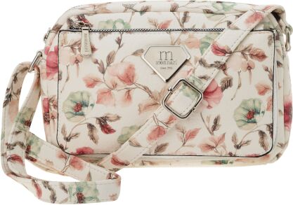 Monnari torba crossbody z kieszonkami listonoszka w kwiaty torebka z kwiatowym wzorem - kremowa
