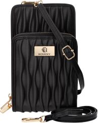 Mała torebka damska portfel etui na telefon 2w1 kopertówka listonoszka - czarna