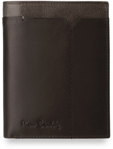 Skórzany portfel męski PIERRE CARDIN francuski szyk - ciemnobrązowy