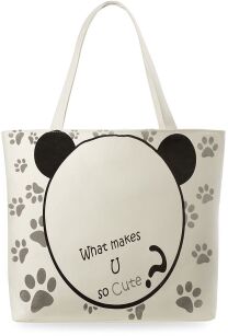 TOREBKA DAMSKA EKO TORBA NA ZAKUPY KOLORY PRINTY -  PANDA
