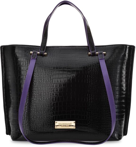 Monnari elegancka torba lakierowana torebka shopper aktówka - czarna