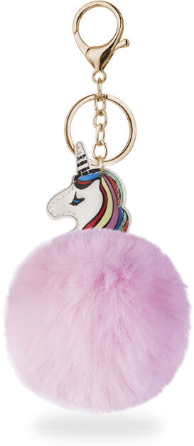 Breloczek zawieszka do kluczy torebki pompon jednorożec unicorn - fioletowy