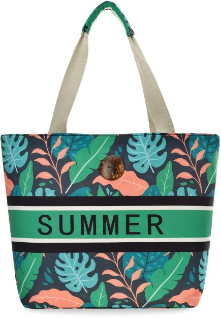 Plażowa torba damska duża torebka miejska shopper - zielona