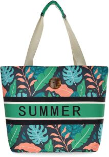 Plażowa torba damska duża torebka miejska shopper - zielona