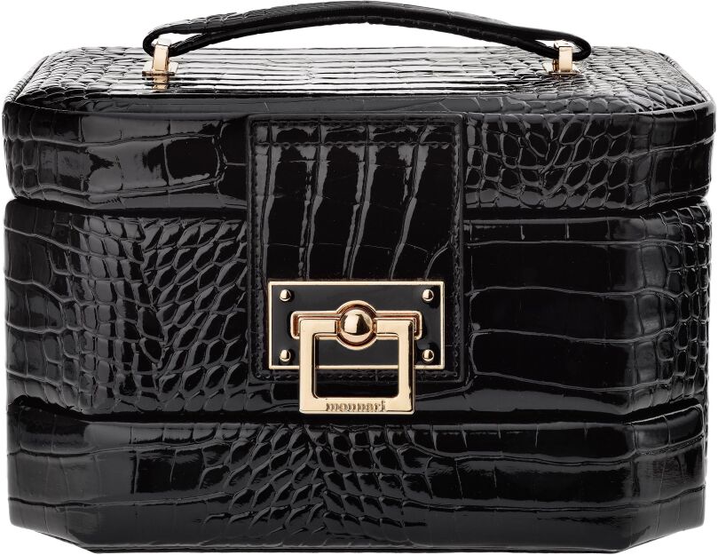 Duży elegancki kuferek etui na biżuterię Monnari kosmetyczka szkatułka organizer – czarny