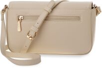 Damska torba na pasku crossbody z klapą klasyczna logowana torebka listonoszka - beżowa - 3