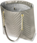Pikowana torebka damska duża torba shopper bag a4 - szary - 4