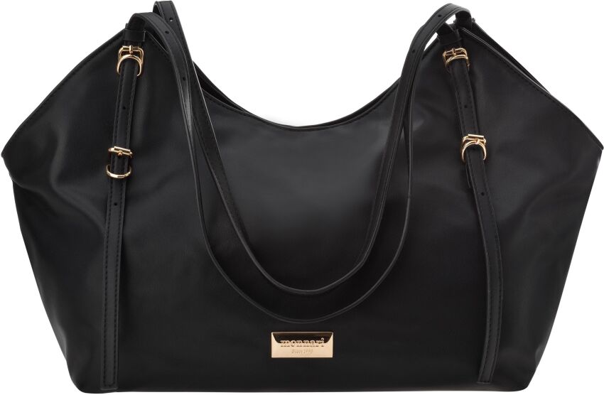 Monnari pojemna torba damska duża torebka worek shopper bag na ramię elegancka - czarna