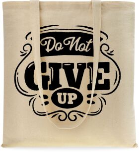 Ekotorba shopper bawełniana na zakupy miejska z nadrukiem - do not give up - beżowa