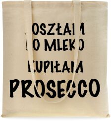 Ekotorba shopper bawełniana na zakupy miejska z nadrukiem - beżowa