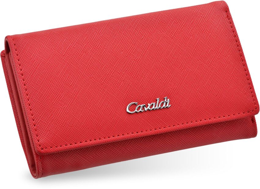 Cavaldi klasyczny mały portfel damski portmonetka w eleganckim pudełku - czerwony