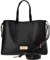 Monnari torba damska z kolekcji Premium duży kuferek shopper sztywna torebka - czarna