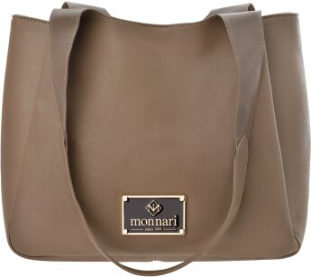 Monnari torba typu shopper duża torebka damska na ramię klasyczna - beżowa