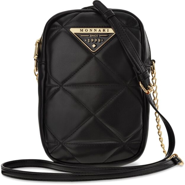 Monnari pikowana torba crossbody listonoszka torebka na telefon - czarna
