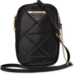 MONNARI PIKOWANA TORBA CROSSBODY ELEGANCKA LISTONOSZKA PIONOWA TOREBKA DAMSKA NA TELEFON - CZARNA
