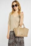 Monnari Premium Collection torba damska na co dzień kuferek shopper tote bag - beżowa - 6