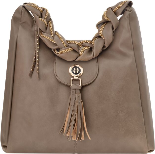 Monnari torba damska worek luźna miękka torebka shopper uchwyt na ramię - beżowa