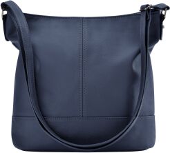 Torebka listonoszka pojemna torba na ramię z długim paskiem miejska klasyczna - granatowa