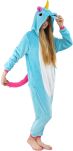 Piżama kigurumi przebranie kostium z kapturem – błękitny jednorożec - 2