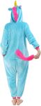 Piżama kigurumi przebranie kostium z kapturem – błękitny jednorożec - 3