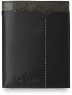 Skórzany portfel męski PIERRE CARDIN francuski szyk - czarny z szarością