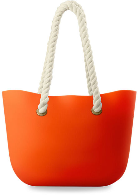 Lekka silikonowa torba blogerek na plażę na zakupy shopperbag kolory - neonowy pomarańcz