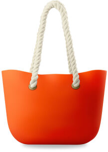 Lekka silikonowa torba na plażę zakupy shopper bag - neonowy pomarańcz