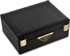 Elegancki kuferek na biżuterię kosmetyczka etui szkatułka - czarny