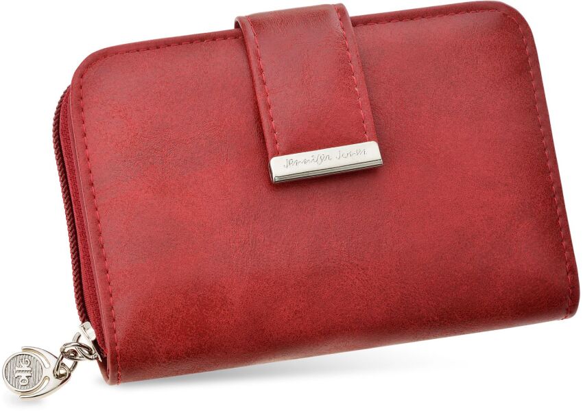 Pojemny portfel damski z miękkiej skóry eko rozkładany na prezent - czerwony
