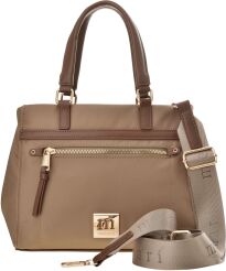 Monnari tekstylna torba damska listonoszka kuferek torebka mini shopper premium - beżowa