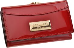 Lakierowany portfel damski Monnari portmonetka na bigiel - czerwony