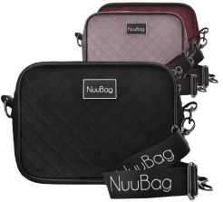 NUUBAG pikowana listonoszka welur torebka polskiej produkcji