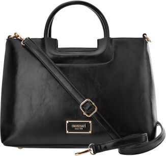 Monnari torba damska na co dzień aktówka kuferek sztywna torebka - czarna