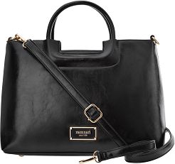 Monnari torba damska na co dzień aktówka kuferek sztywna torebka - czarna