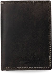 MĘSKI PORTFEL HUNTER LEATHER SKÓRA NATURALNA VINTAGE – CIEMNOBRĄZOWY