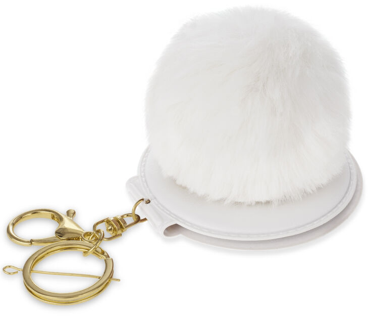 Brelok breloczek pompon małe lusterko do torebki zawieszka – biały