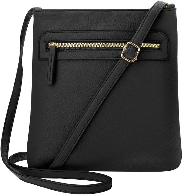 Elegancka torebka listonoszka damska crossbody z kieszeniami klasyczna mała na ramię - czarna