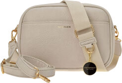 Torebka damska Peterson z dwoma paskami crossbody na ramię - beżowa