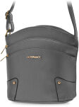 Pojemna miejska listonoszka crossbody torebka damska z kieszonkami - grafitowy - 2