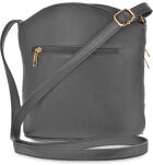 Pojemna miejska listonoszka crossbody torebka damska z kieszonkami - grafitowy - 3