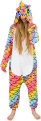 Piżama kigurumi przebranie kostium z kapturem – tęczowy jednorożec
