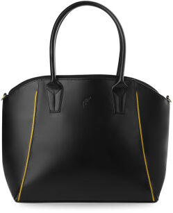 Torebka damska łódka skóra polski producent shopper bag - czarny