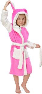 CIEPŁY SZLAFROK DZIECIĘCY KIGURUMI Z KAPTUREM - KRÓLICZEK