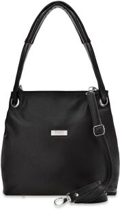 Duża torebka worek luźna dwukomorowa torba na ramię shopper bag a4 - czarna