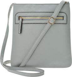 Elegancka torebka listonoszka damska crossbody z kieszeniami klasyczna mała na ramię - szara