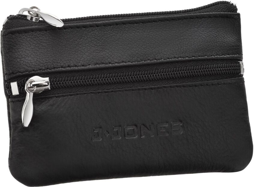 Skórzane etui na klucze z naturalnej skóry organizer na klucze z zamkiem - czarny